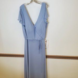 V Neck dress with flutter sleeves